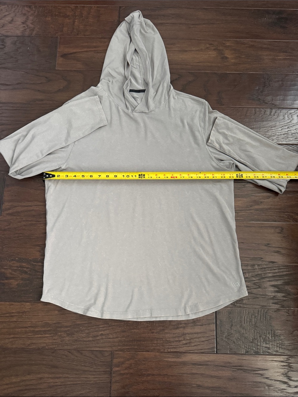 Men's Light Gray Hooded Long-Sleeve Shirt - Picture 4 of 6